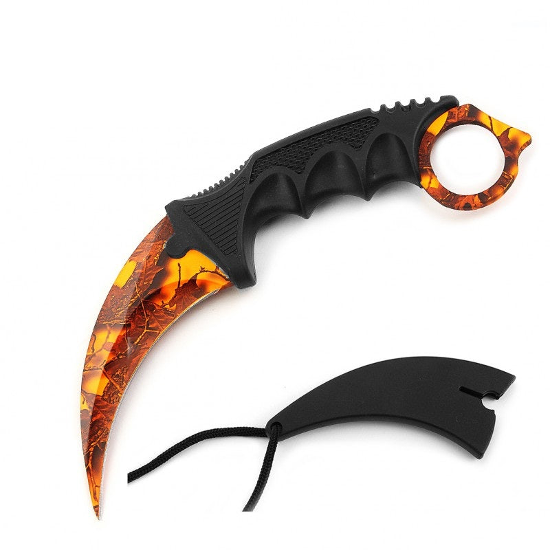 CSGO Karambit Counter Strike Tactical Claw Neck Knife - Orange Camo ...