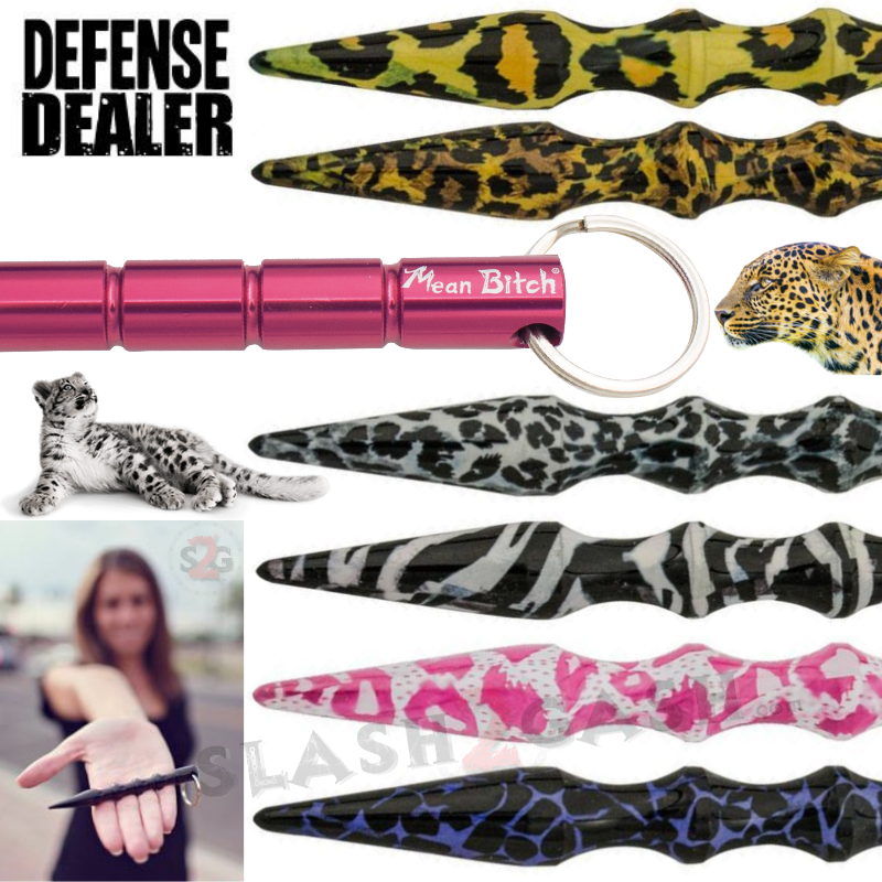 Wavy Kubotan Self Defense Stick Keychain Weapon - Animal Print