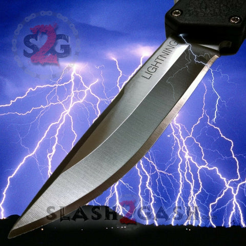 Lightning OTF Dual Action Black Automatic Knife - TAIWAN 11 Blade Opti –  Slash2Gash