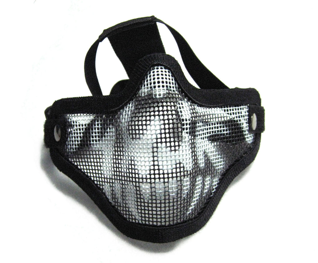 Metal Mesh Protective Mask Skull Half Face Tactical Airsoft Military Slash2gash 6753