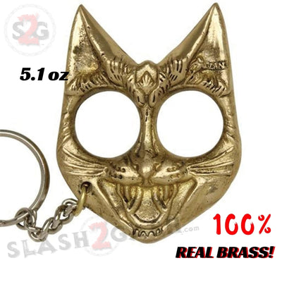 My Kitty Self Defense Evil Cat Keychain Brass Knuckles Real Brass Slash2gash Reviews On Judge Me