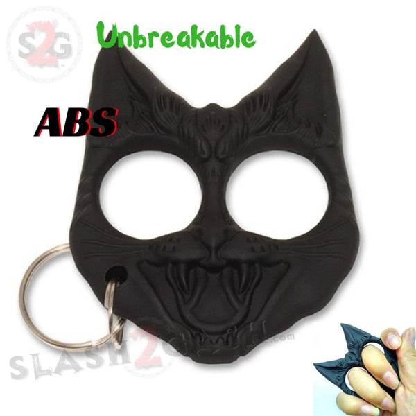 My Kitty Self Defense Evil Cat Keychain Abs Knuckles Black Slash2gash