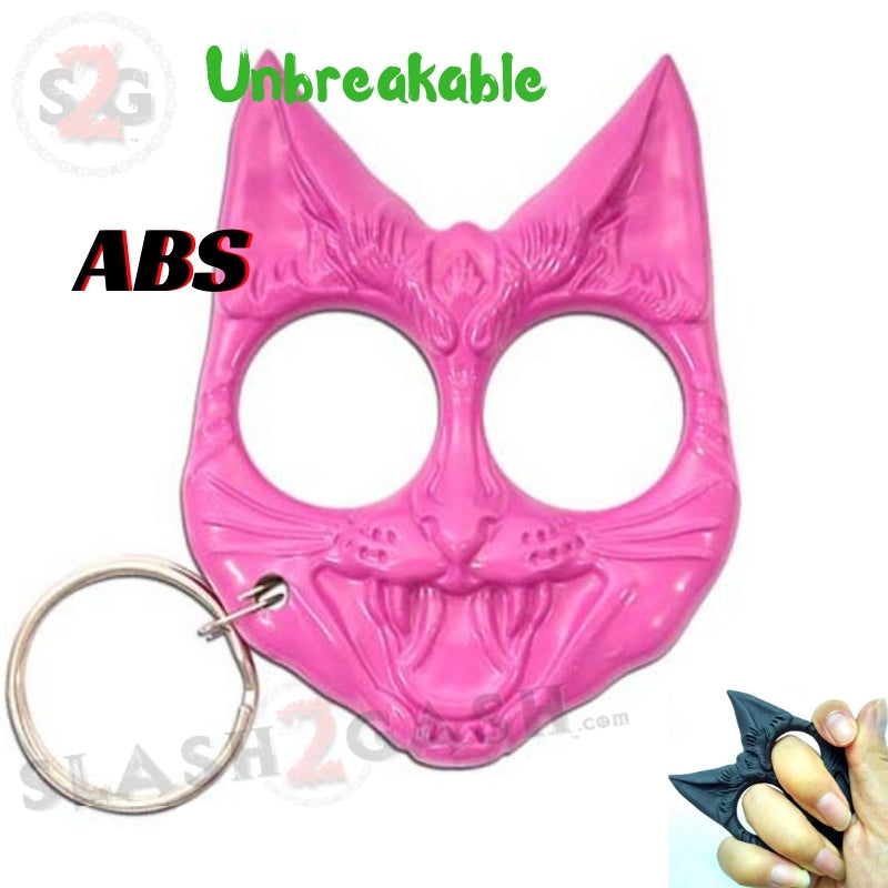 My Kitty Self Defense Evil Cat Keychain ABS Knuckles - Pink, Slash2Gash