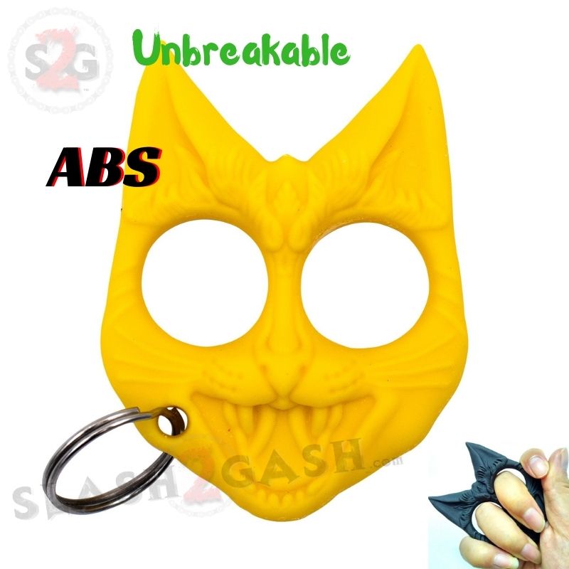 My Kitty Self Defense Evil Cat Keychain Abs Knuckles Yellow Slash2gash Reviews On Judge Me