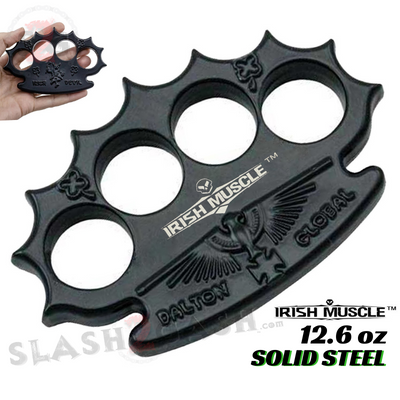 Irish Muscle Dalton Global Brass Knuckles Spiked Paperweight - Black, Slash2Gash