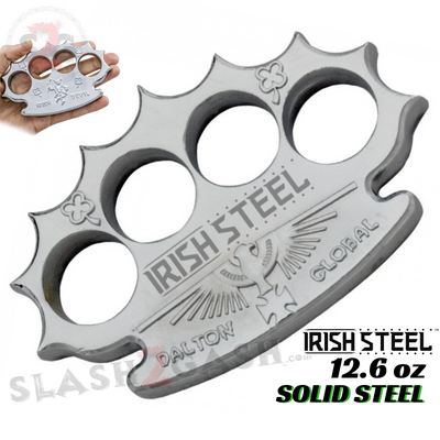 Robbie Dalton Brass Knuckles Irish Steel Spiked Paperweight - Silver, Slash2Gash