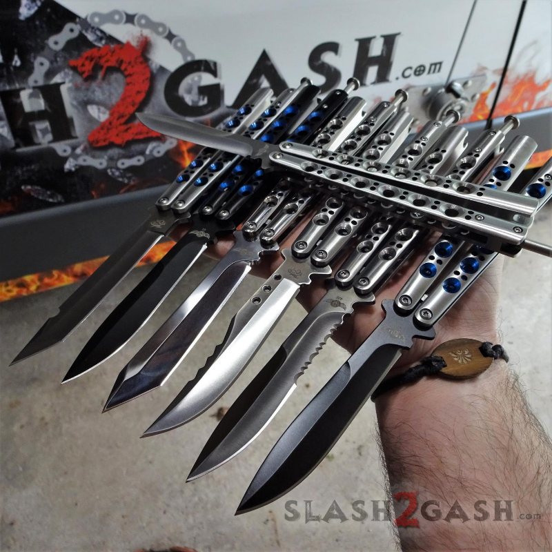 TheONE Butterfly Knife w/ BUSHINGS 440C Channel Balisong - BEST Version, Slash2Gash