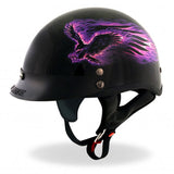 Hot Leathers D.O.T. Purple Blackout Eagle Gloss Finish Helmet