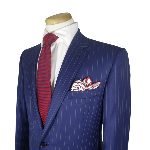 Blue Pinstripe Three Piece Suit - 40R