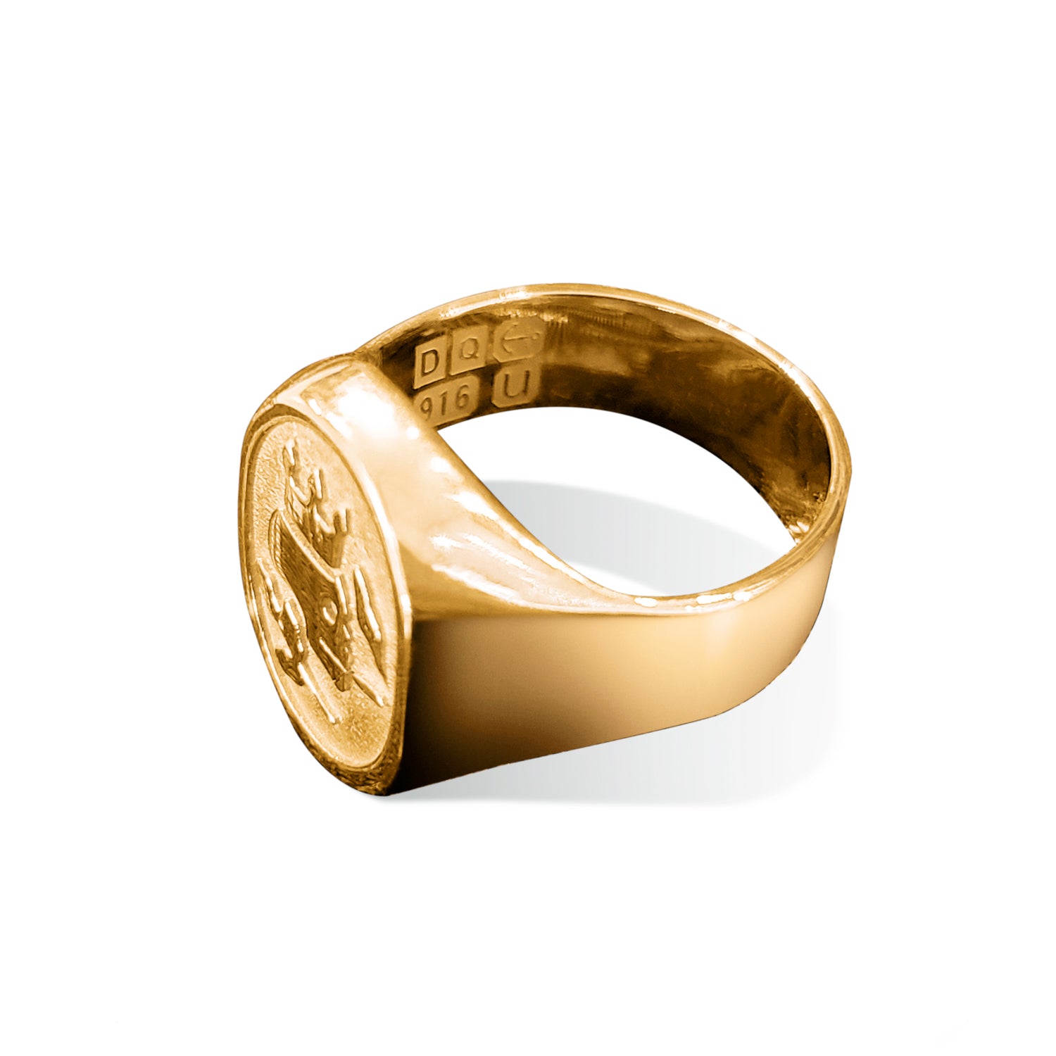 The Smoking Skull Signet Ring 22K Gold