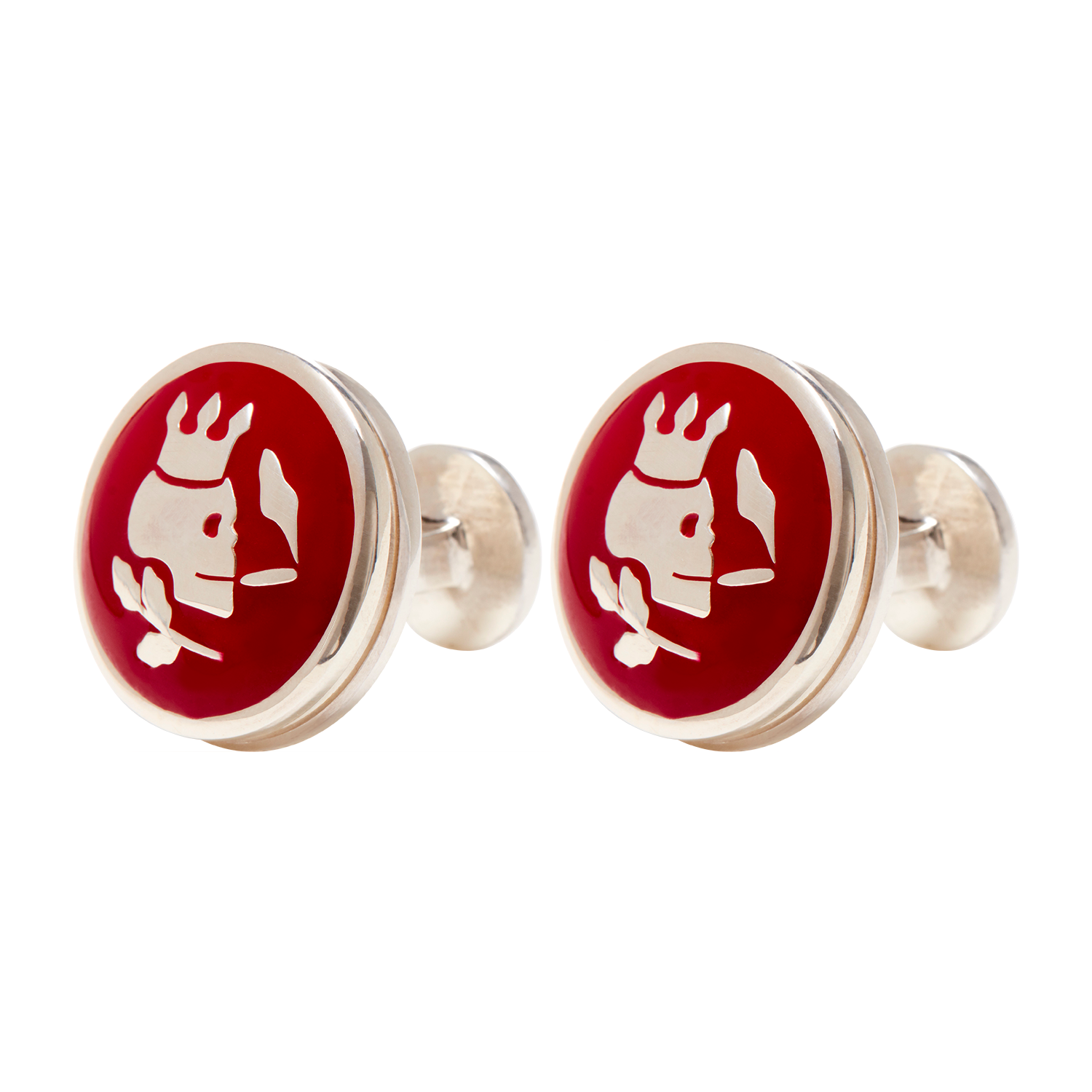 Smoking Skull Cufflink Front x 1