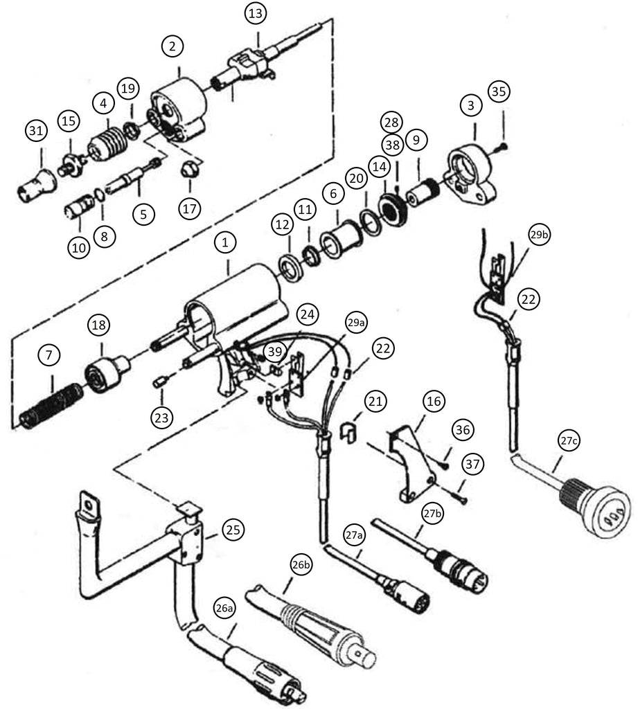 Nelson NS20 Stud Gun Exploded View Diagram