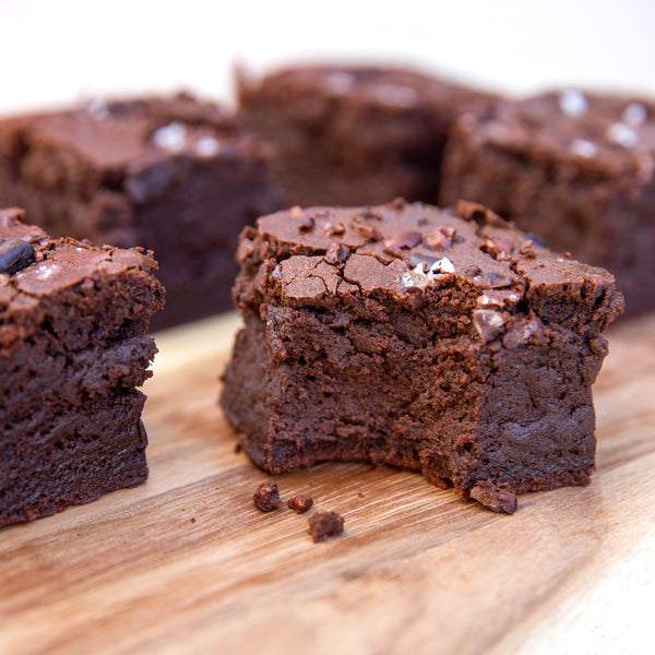 Mochi Brownies with Roasted Matcha Whipped Cream