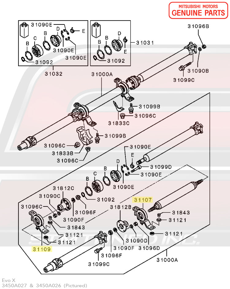 Mitsubishi Evo X Driveshaft Diagram
