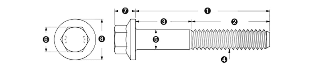 ARP M8 x 1.25 Bolt Dimensions (661-1002)