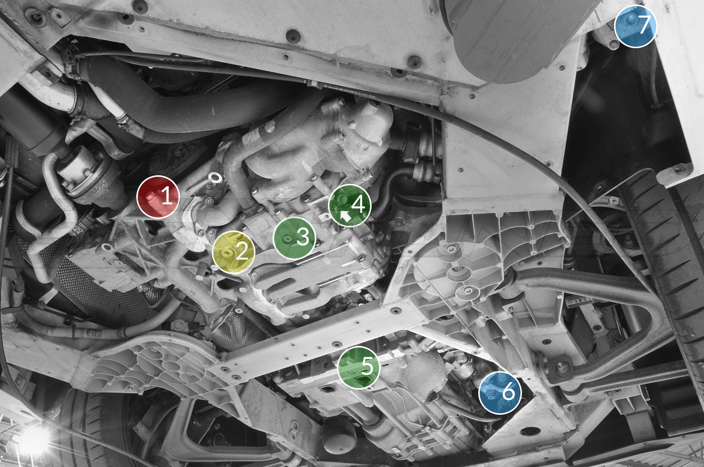 2009 Lamborghini Gallardo Engine Oil Drain Plugs Location