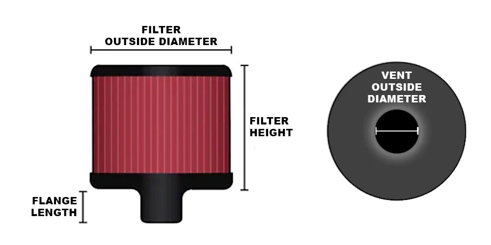 K&N Breather Filter Dimensions