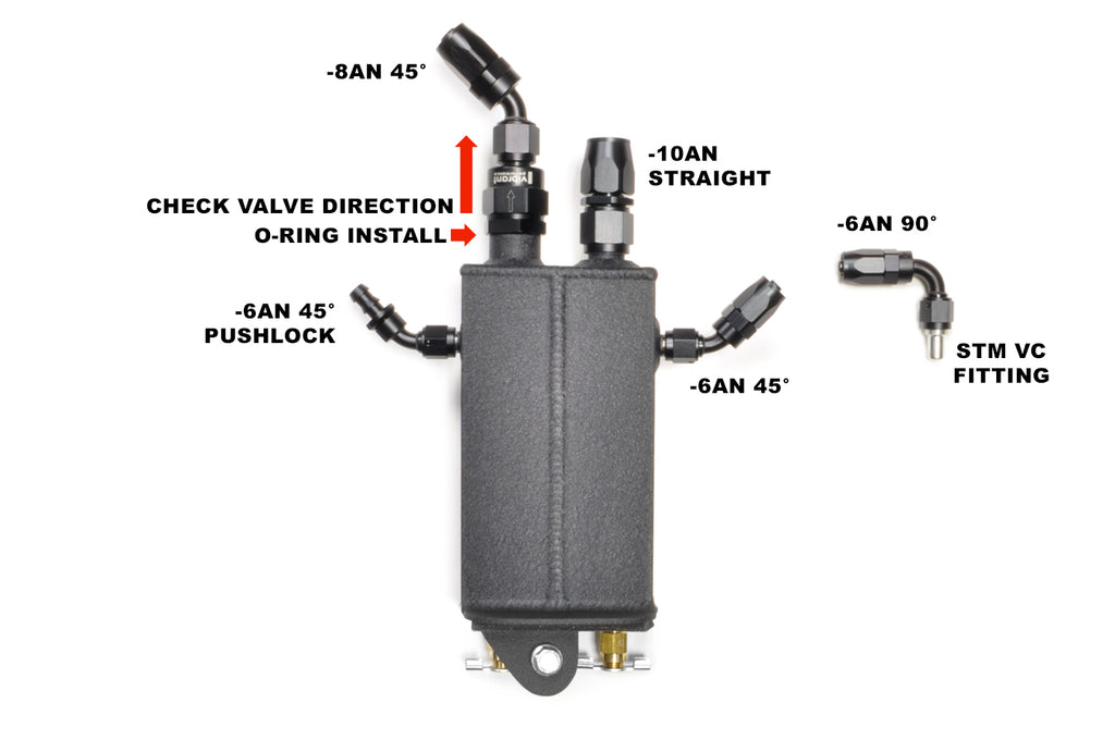 Fitting Placement and Check Valve Install for Evo X Catch Can