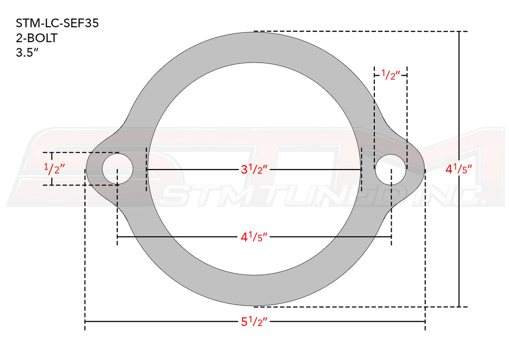 STM Stainless Steel Exhaust Flange (2-Bolt / 3.5")