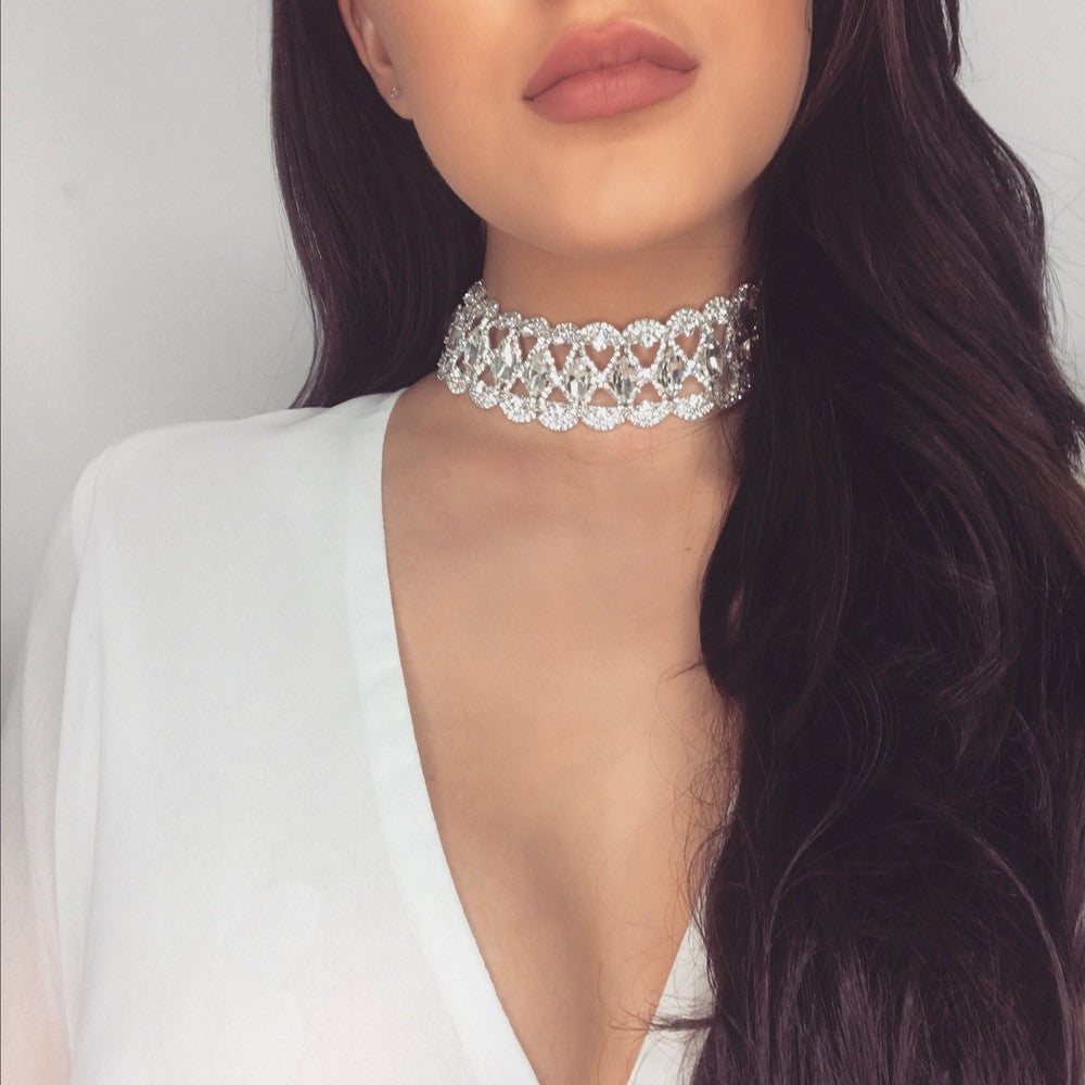 silver chokers jewelry