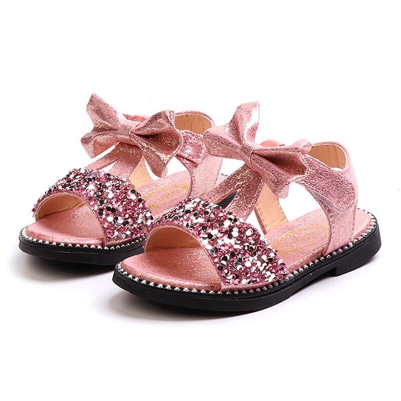 sparkly bow sandals