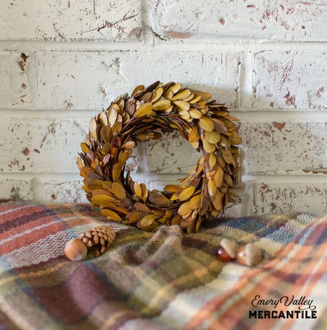 fall preserved boxwood wreath