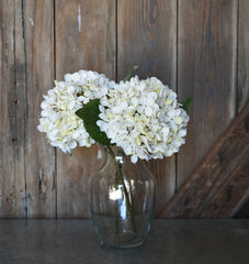 realistic faux hydrangea stem white