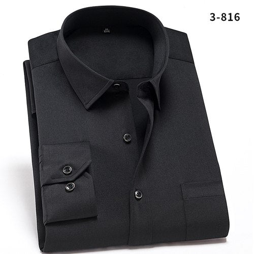 New 2019 Men's Printed/Solid Dress Shirt Formal Office Classic Slim Fi ...