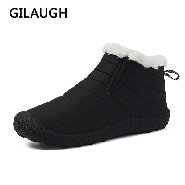 GILAUGH Winter Super Warm Plush Men Winter Boots Waterproof Rain Boots ...