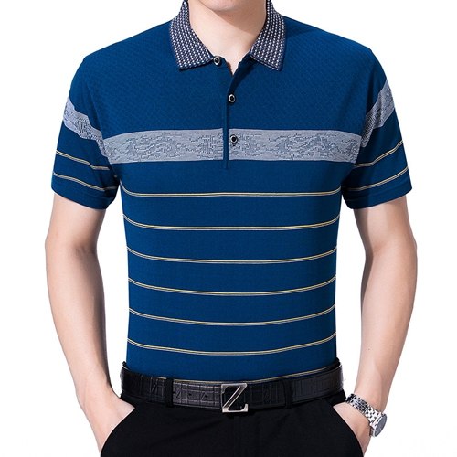 New 2019 Summer High Quality Men's Short Sleeve Polo Shirt Printed Col ...