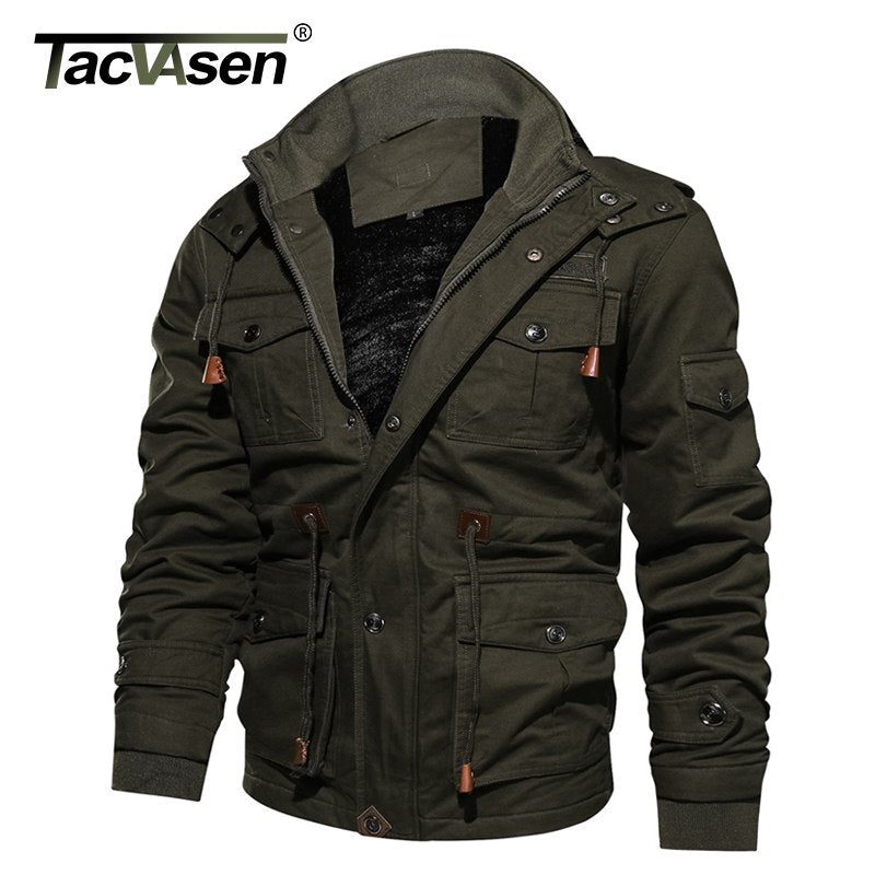 TACVASEN Thermal Military Jacket Men Winter Thick Casual Jacket Coat F ...