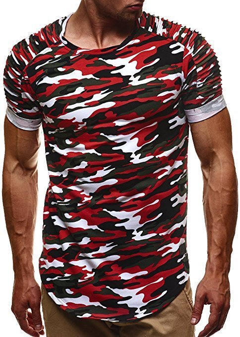 Military Camouflage Slim Fit short Pleated sleeve t-shirt - ThreadCreed