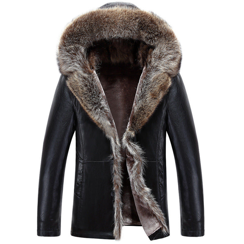 men's faux fur jacket with hood