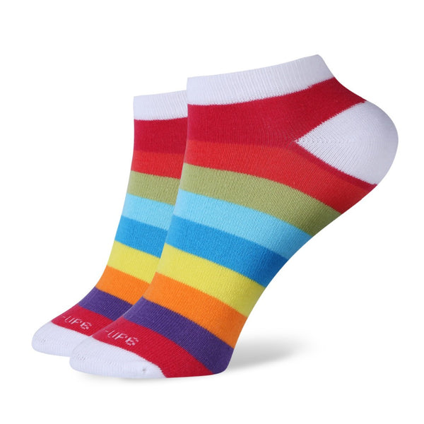 GIRLS' NO-SHOW SOCKS colorful combed cotton socks - ThreadCreed