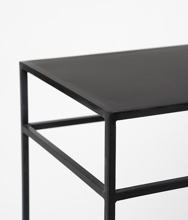 matt black side table