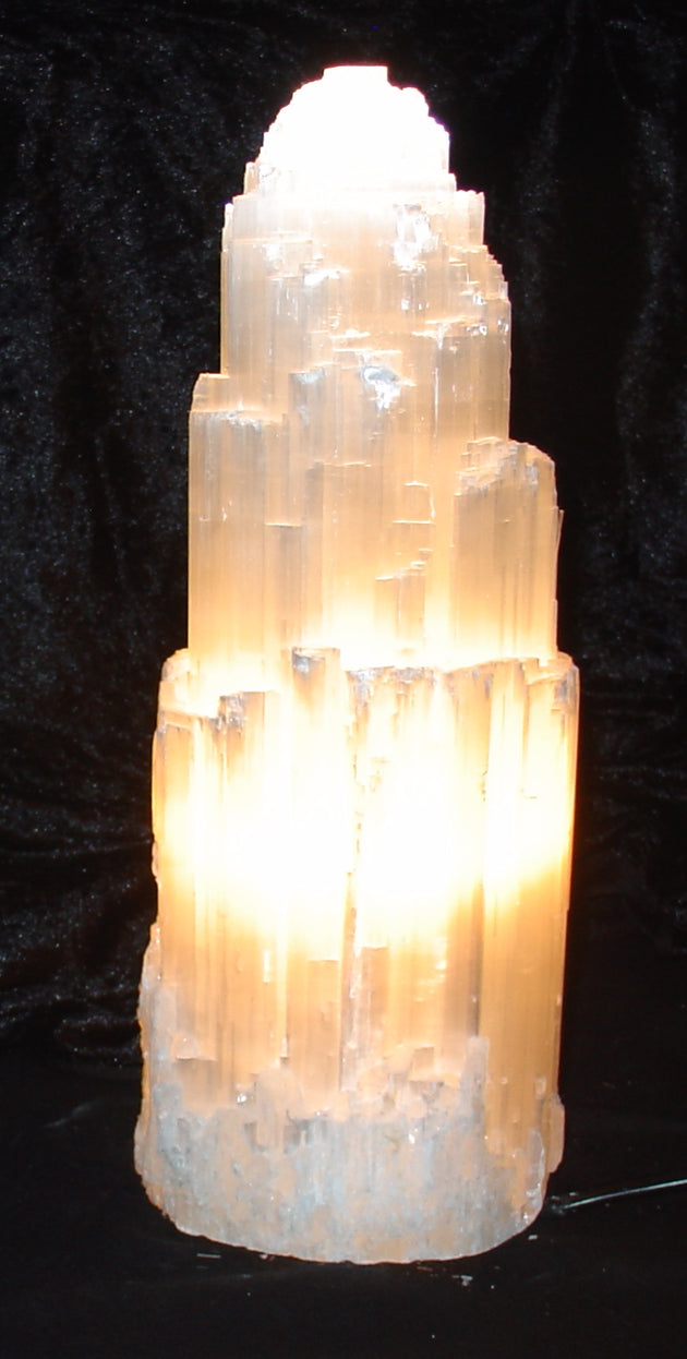 selenite rock lamp