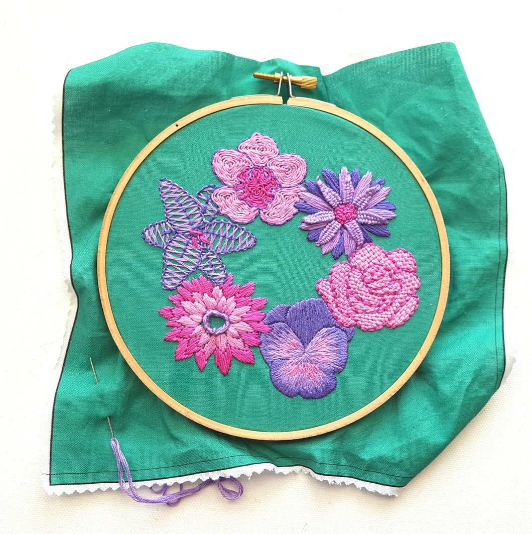 Simple Flowers Embroidery Pattern (PDF) – Jessica Long Embroidery