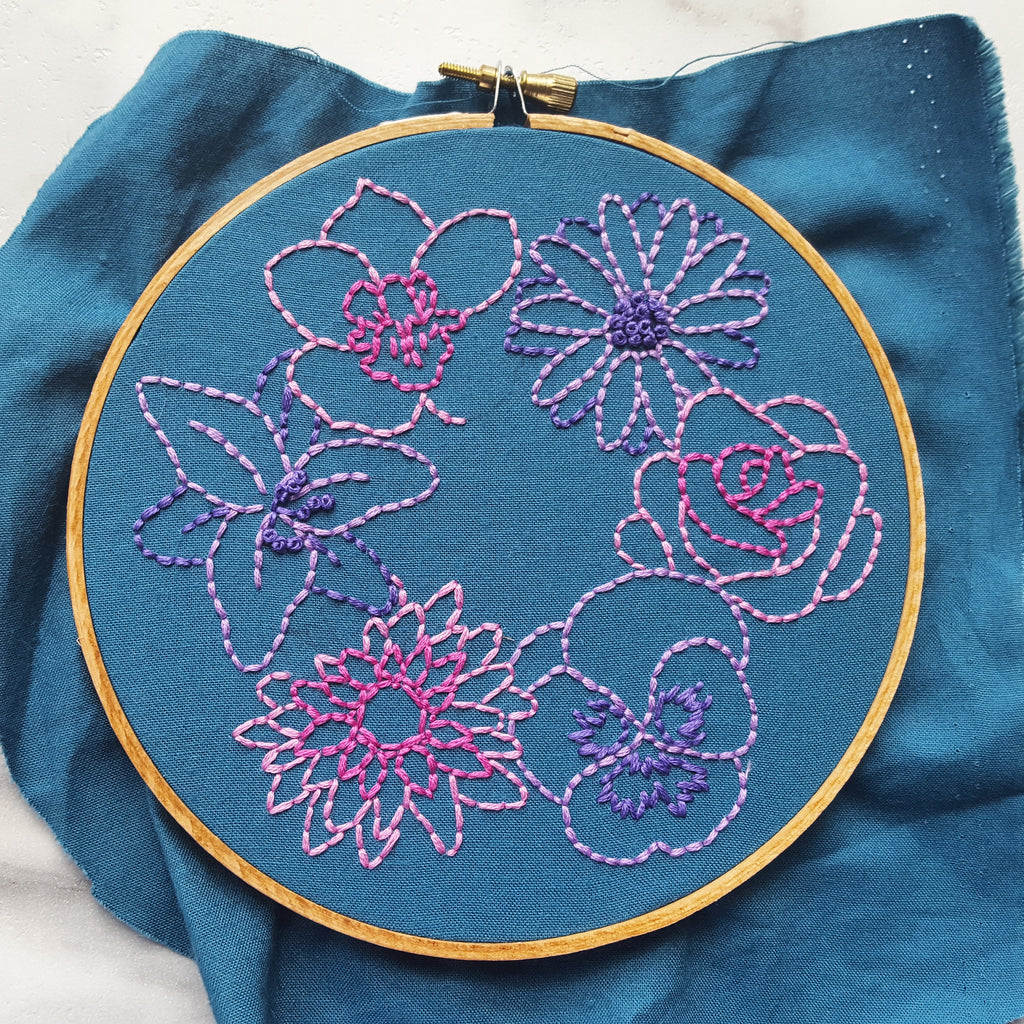 Simple Flowers Embroidery Pattern (PDF) Jessica Long Embroidery