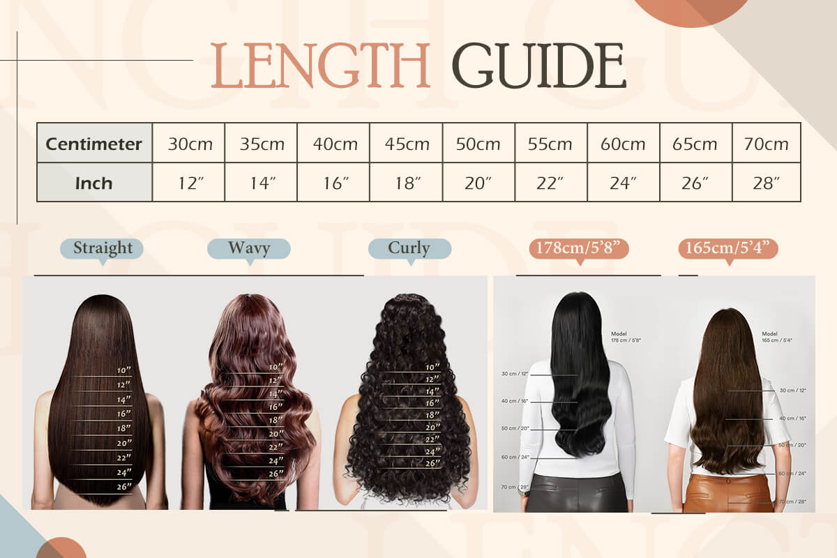 length guide of sunny hair virgin I tip,sunny hair,virgin hair,virgin human hair,sunny hair salon