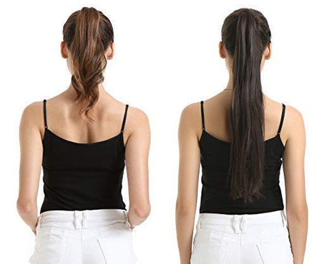 ponytail human hair before and after the ponytail hair extensions