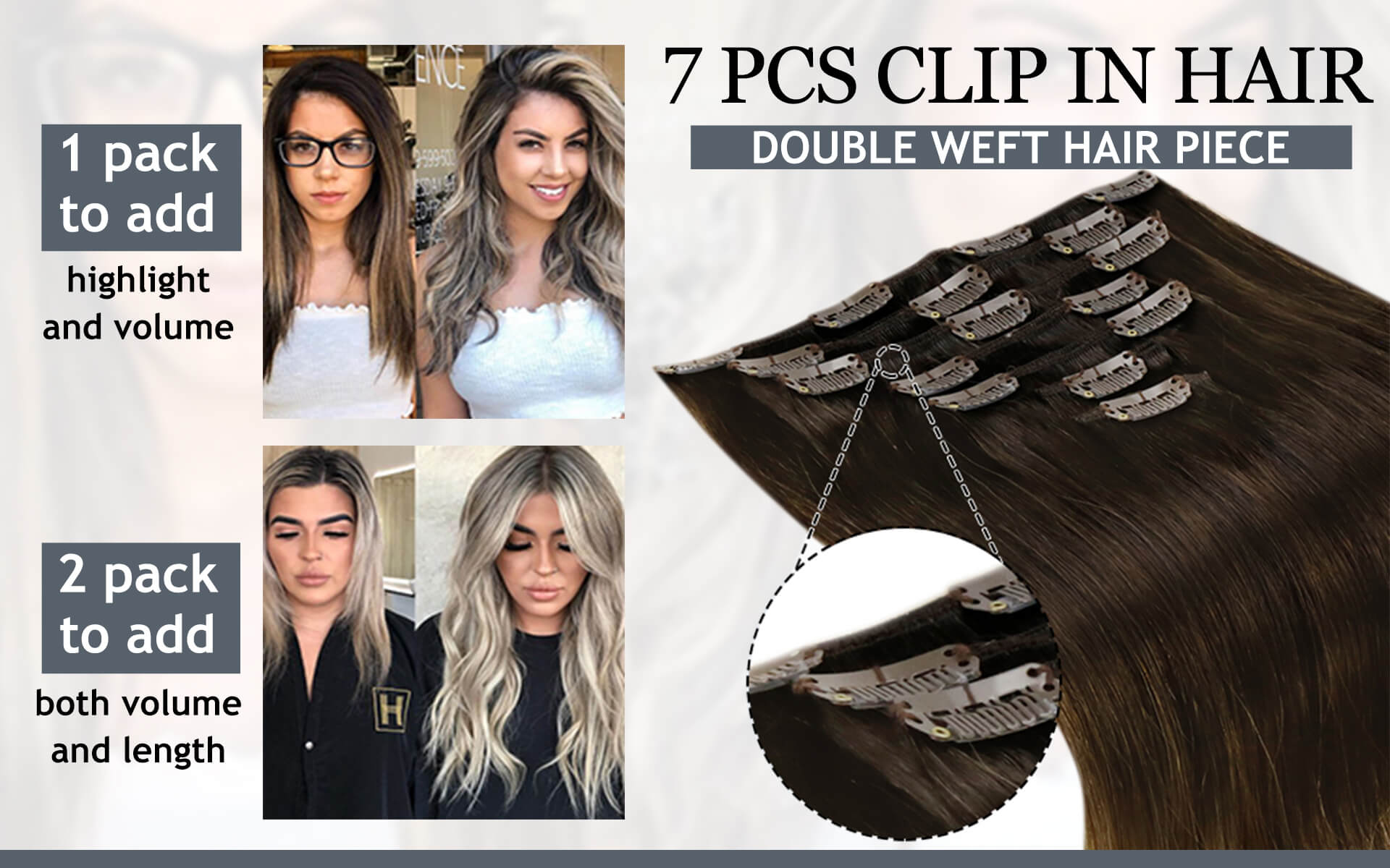 Buy online Clip-In Caramel Balayage Hair Extensions for the best