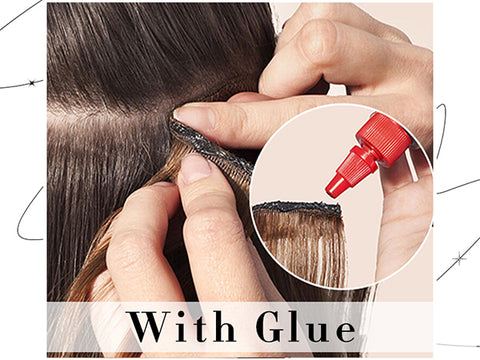 glue in weft,tape in weft,how to apply weft,weft hair extensions