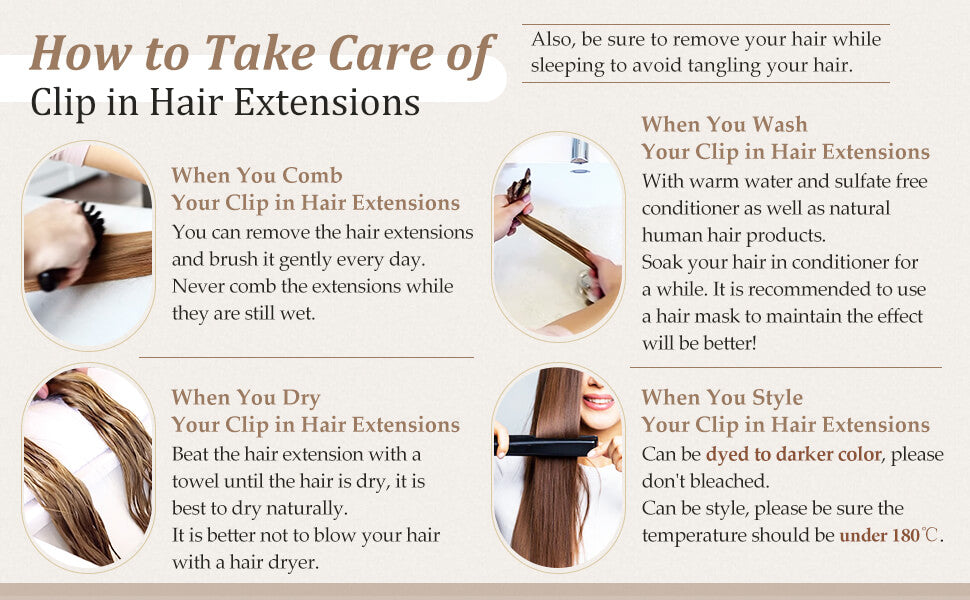 clip in hair extension how to care clip in hair extension