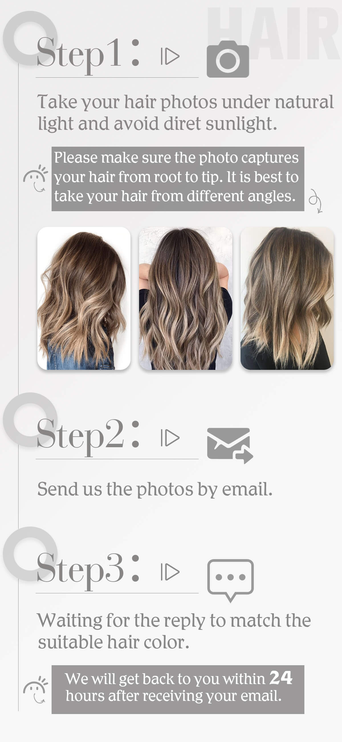 sunny hair extensions color match step