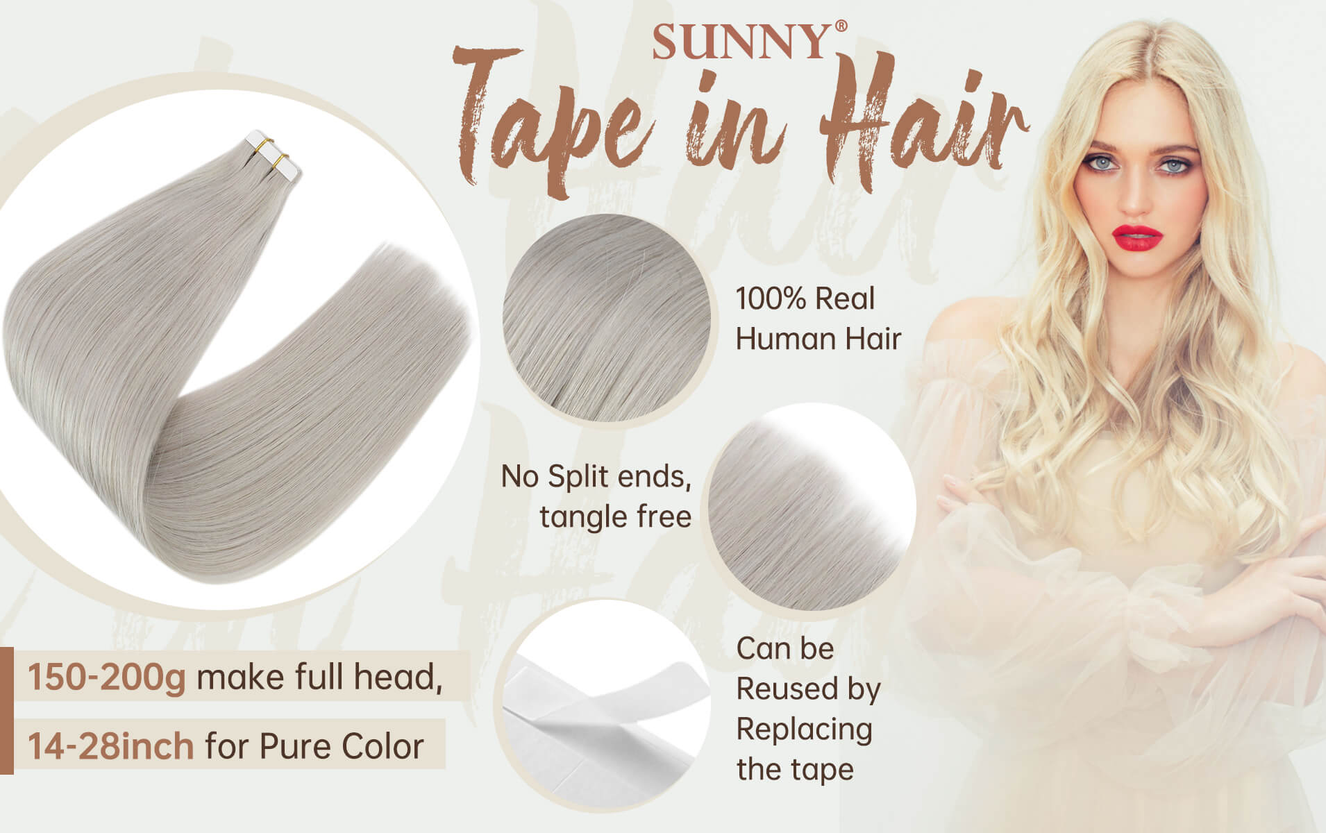 sunny tape in human hair extension best tape in remy hair
