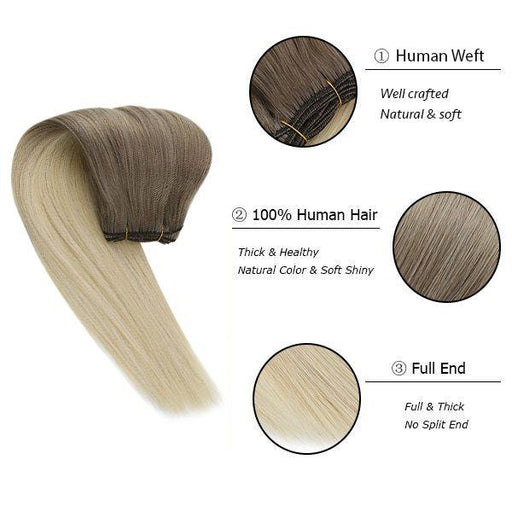 100% Human Sew in Weft Human Hair Extensions 100g/Bundle Brazilian ...
