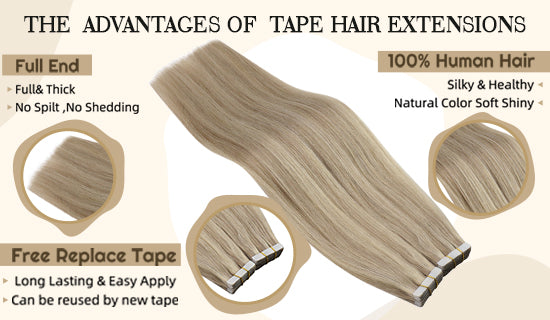 Sunny hair，tapeinhairextensions，realhuman hair，tape ins，100% real human hair