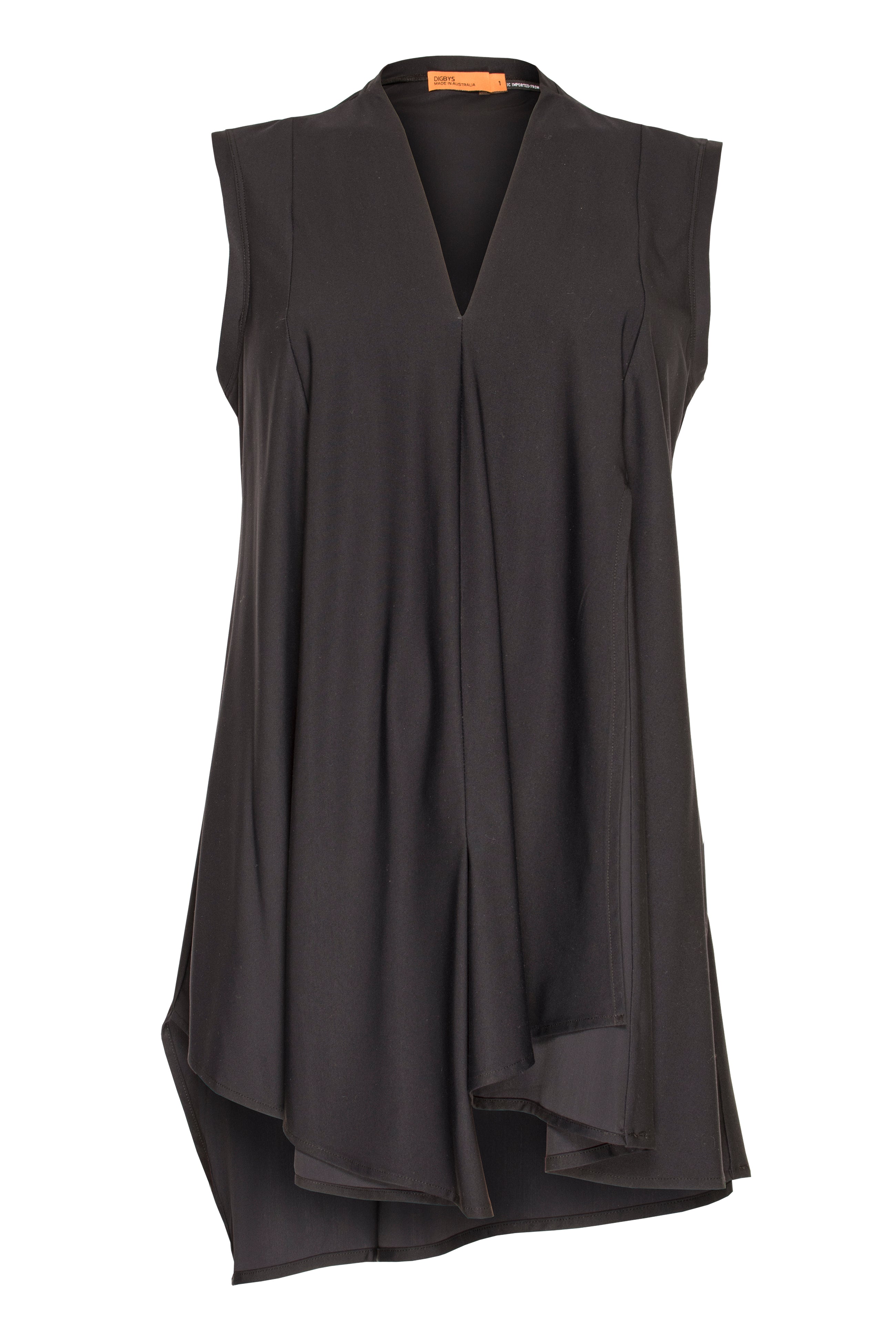 Black Jersey Folded Front Singlet 6203 – DIGBYS Boutique