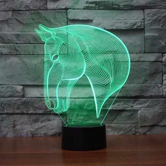 horse head 3d illusion lamp