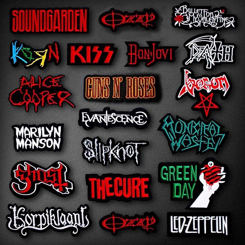 Rock Band Logos Fabric Stickers Thurfy
